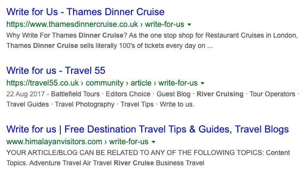 google list of cruises